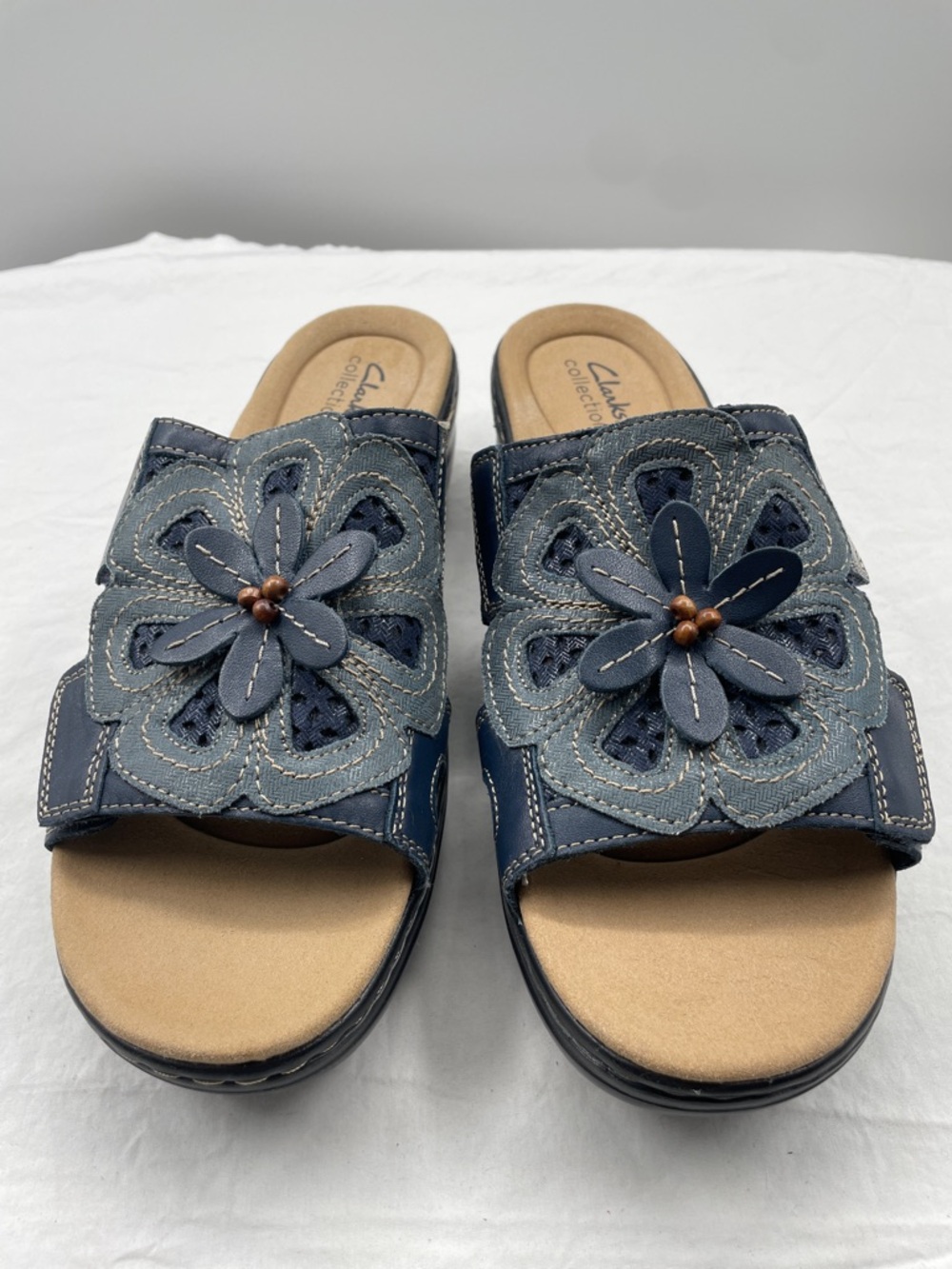 NEW! Clarks Merliah Belle Leather Wedge Sandals. 10M. - Picture 5 of 15